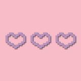 Small Pixel Hearts Decal