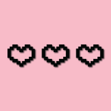 Small Pixel Hearts Decal