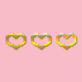 Small Pixel Hearts Decal