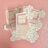 Sakura Level Up! Good Luck Gameboy Pink Sticker