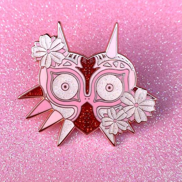 Sakura Majora's Mask Pink Rose Gold Hard Enamel Pin