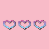 Small Pixel Hearts Decal