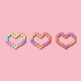 Small Pixel Hearts Decal