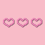 Small Pixel Hearts Decal