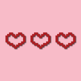 Small Pixel Hearts Decal