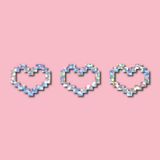Small Pixel Hearts Decal