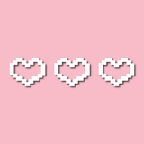 Small Pixel Hearts Decal