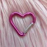 Hot Pink Heart Carabiner