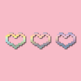 Small Pixel Hearts Decal